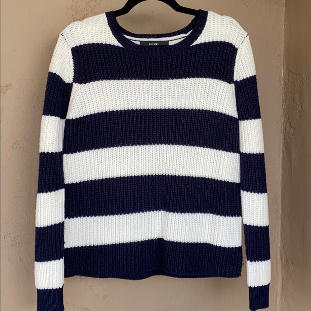 Navy forever 21 Stripped sweater